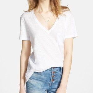 Maxwell White Cotton V Neck